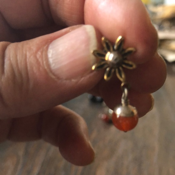 Semi precious stone drop earrings - Picture 2 of 7